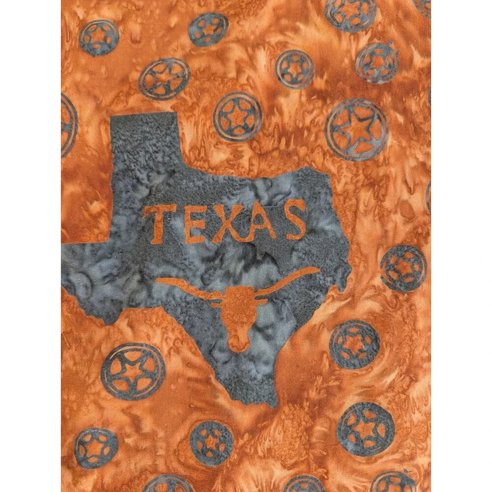 Texas Longhorns UT Handmade Artisan Batik Standard Pillowcase Quilt Across Texas